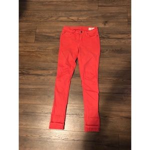 Coral skinny jeans
